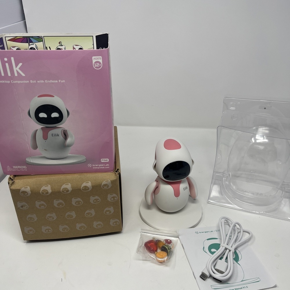 Eilik Pink - Touch Interactive Toys, Cute Robot Pets with Accessories Working